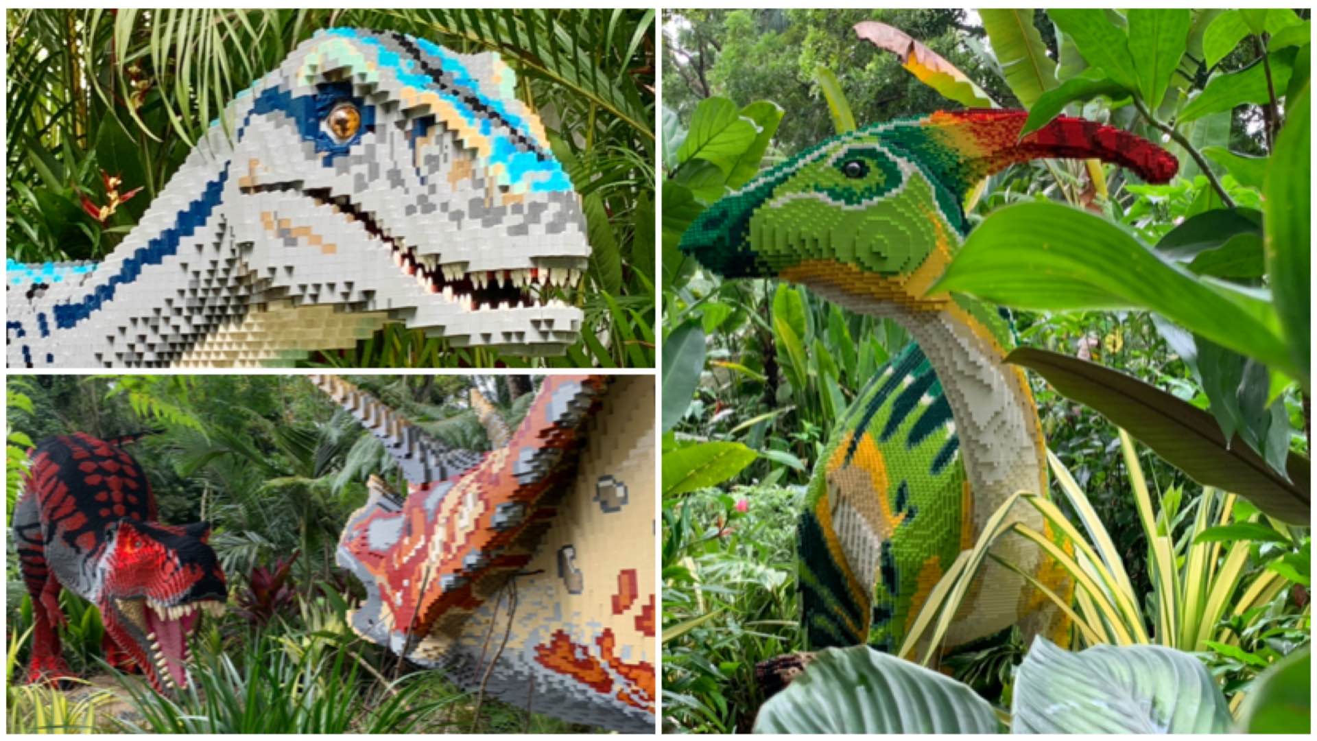 Over 1.5 million Lego bricks were used and over 8,548 hours were spent to build the dinosaurs at Brickosaurs World.