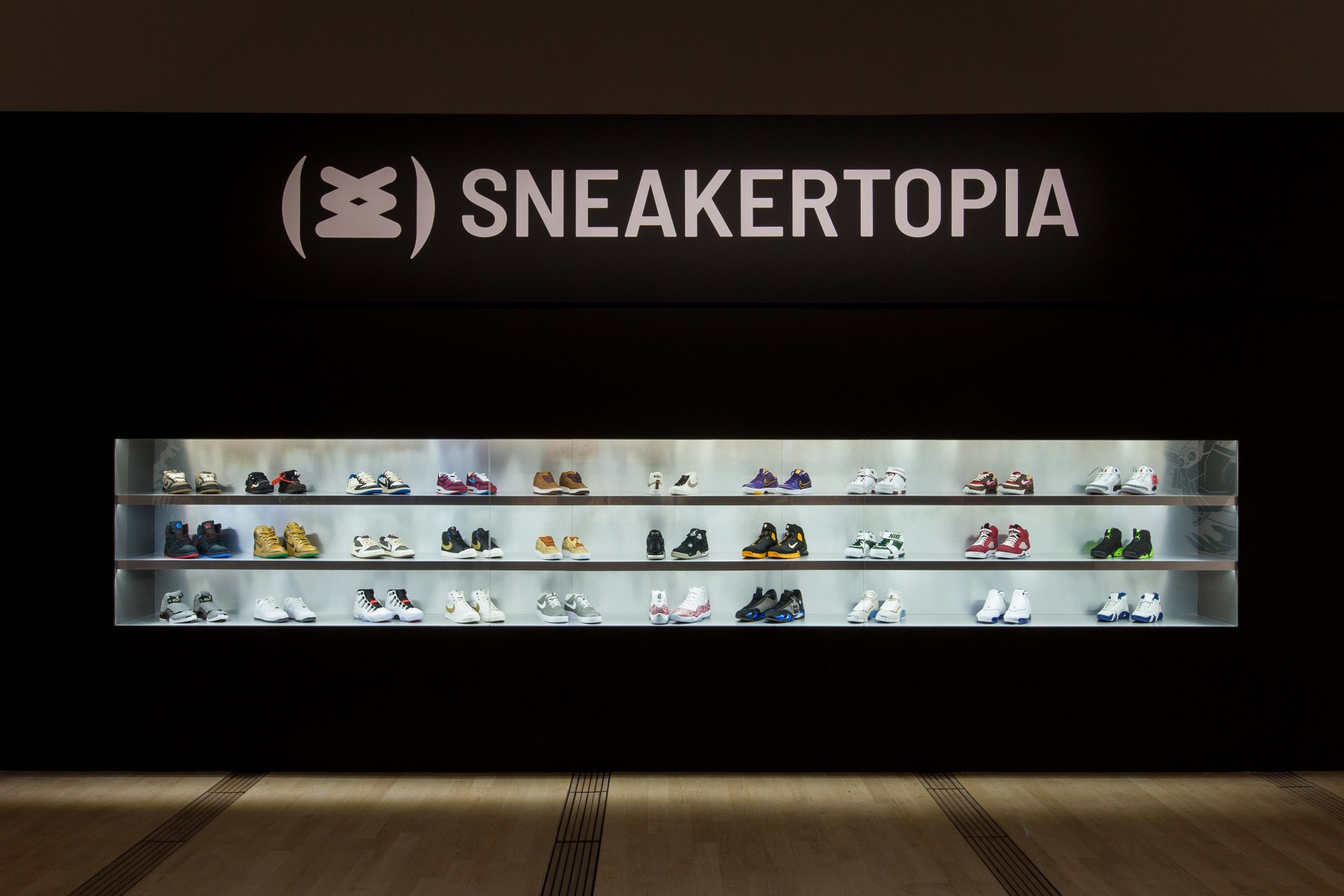 Steve Harris' collection of sneakers at Artscience Museum's exhibition, Sneakertopia: Step Into Street Culture.